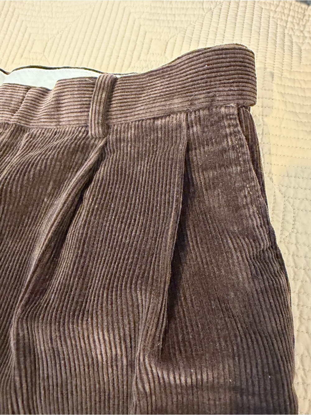 Men’s Brown Corduroy Pleated Bottoms